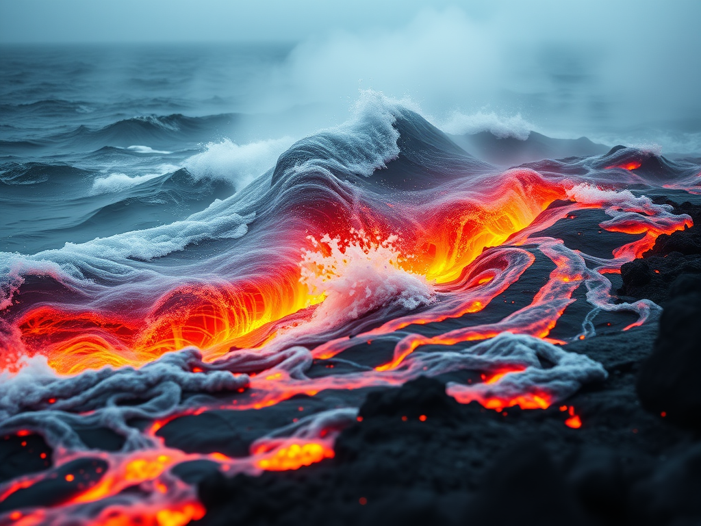 The Dance of Lava and Sea: A Natural Symphony